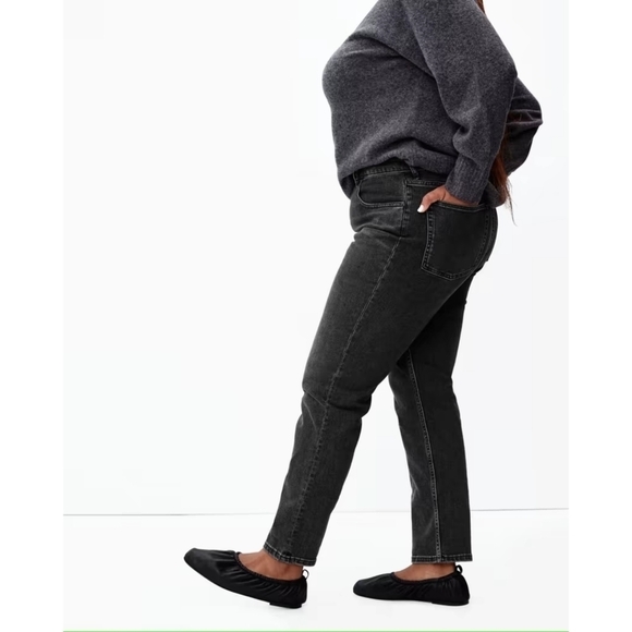 Everlane Jean 30 Ankle Original Cheeky Straight High Rise Washed Black Crop Zip - Picture 1 of 13